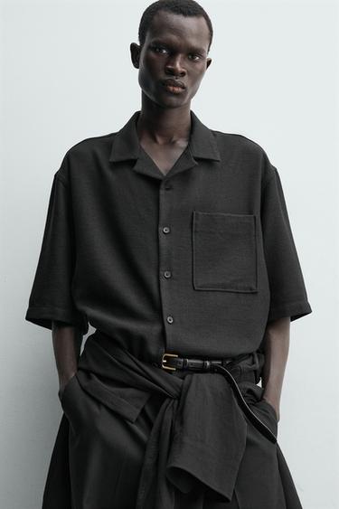 CHEMISE COUPE BOXY STRUCTURÉE - Noir de Zara - Image 5
