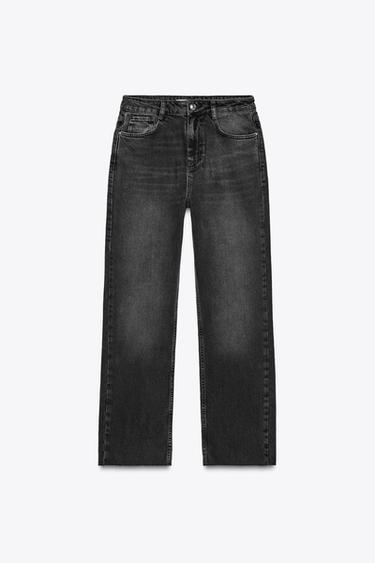 Z1975 HIGH-RISE STRAIGHT JEANS - Black by Zara