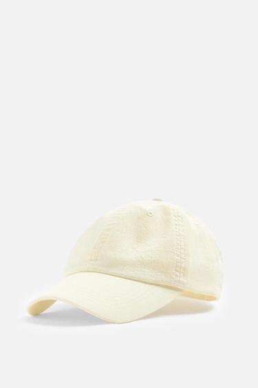 Zara SOFT TEXTURED CAP - Ecru