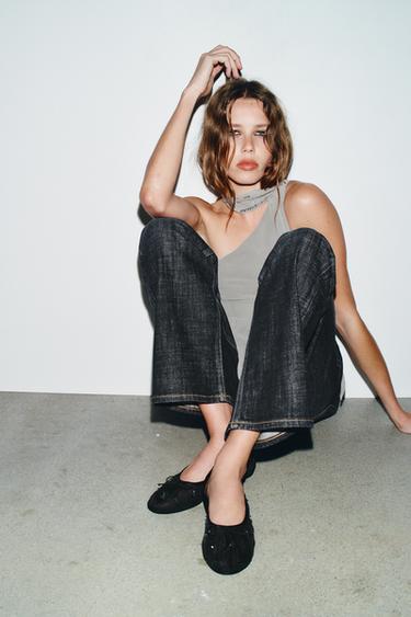 SHINY MESH BALLERINAS - Black by Zara - Image 0