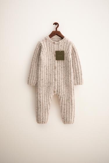 ZARA TIMELESS - JUMPSUIT MET WOL EN KNOPENPRINT - Lichtbeige van Zara - Afbeelding 0