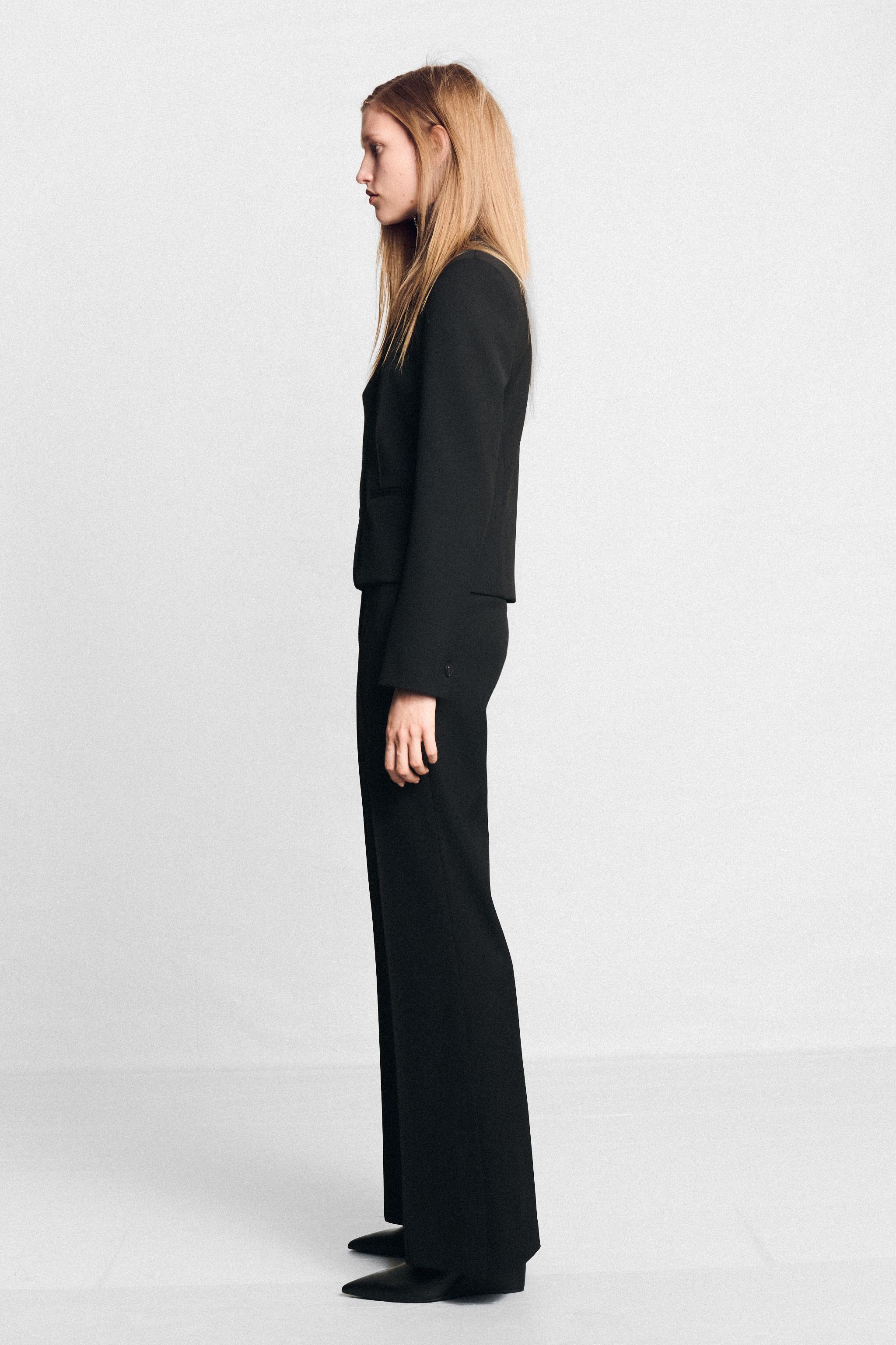 Женские брюки Zara BLAZER AND SLIT FLARE PANTS SUIT — фото 2