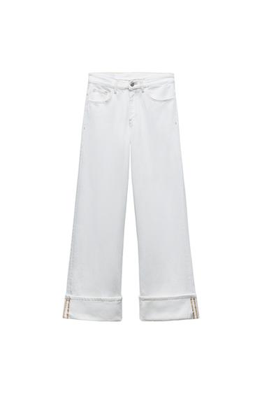 TRF HIGH-WAIST TURN-UP JEANS