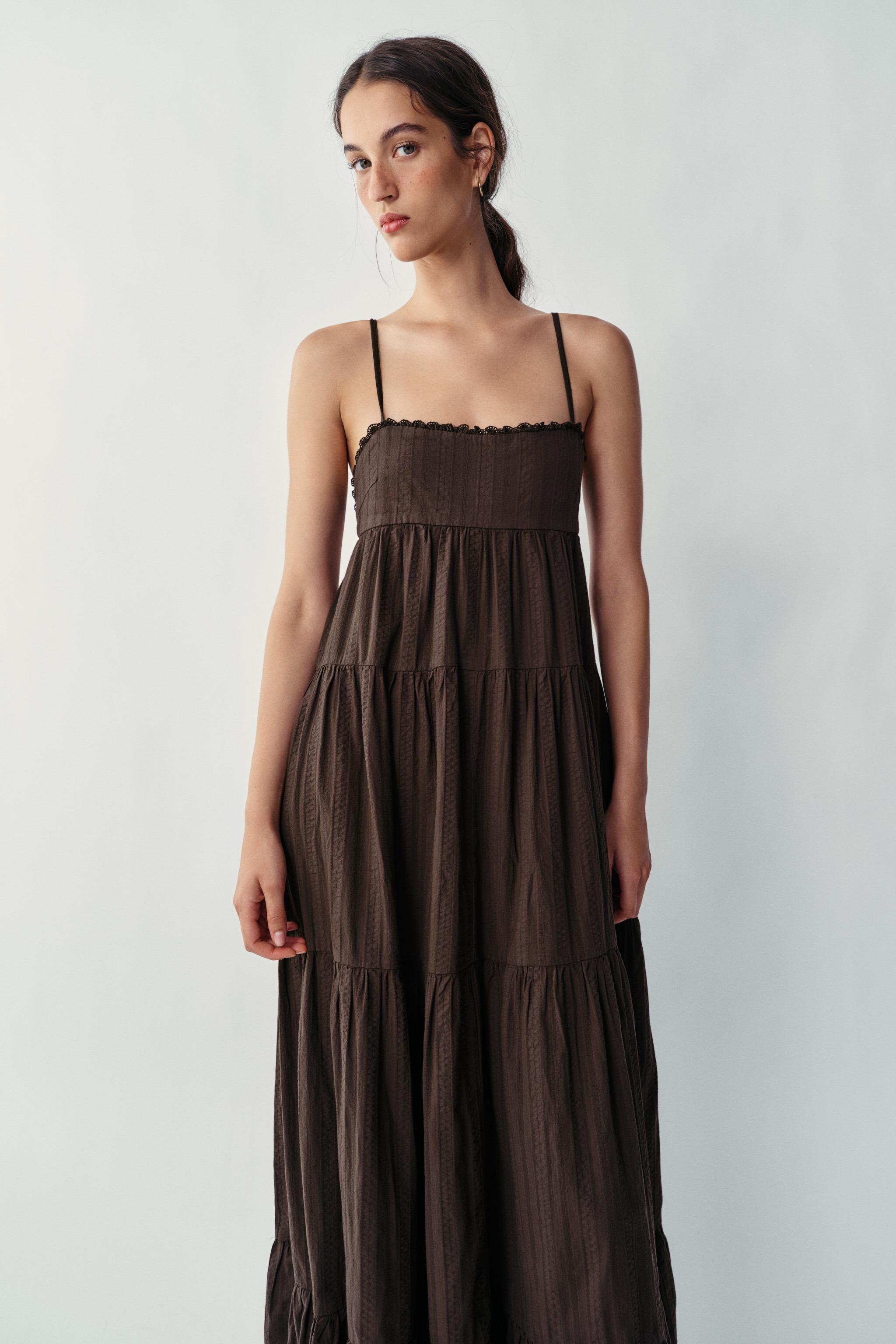 Женские платья Zara PANELLED LONG DRESS — фото 2