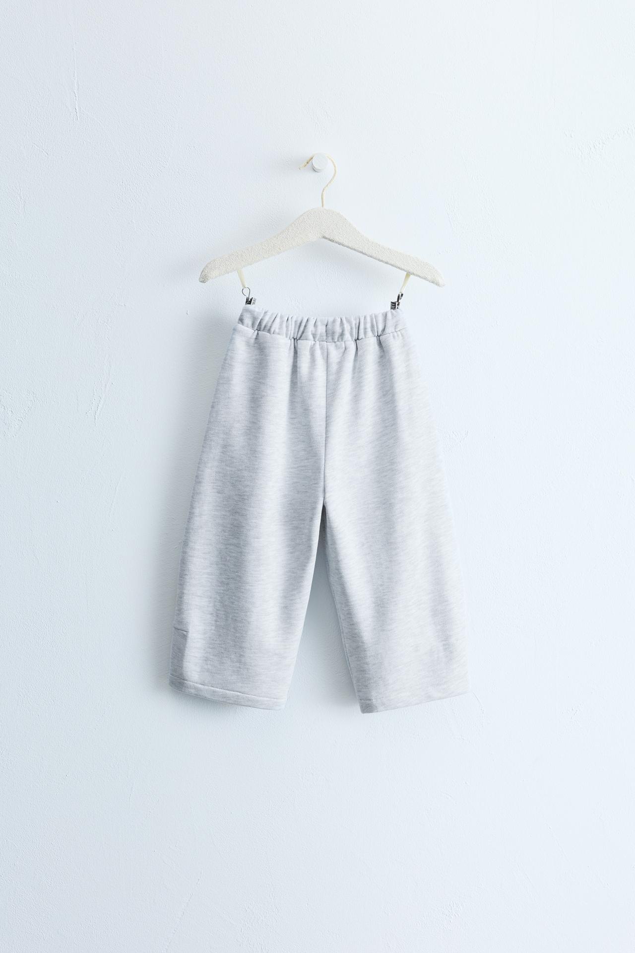ZARA TIMELESS DRAWSTRING PLUSH PANTS — Gray marl