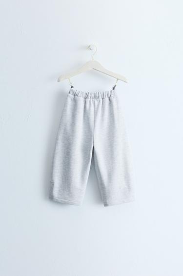 ZARA TIMELESS DRAWSTRING PLUSH PANTS — Gray marl 2