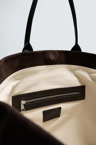 SAC SHOPPER CUIR ÉDITION LIMITÉE - Marron de Zara - Image 4