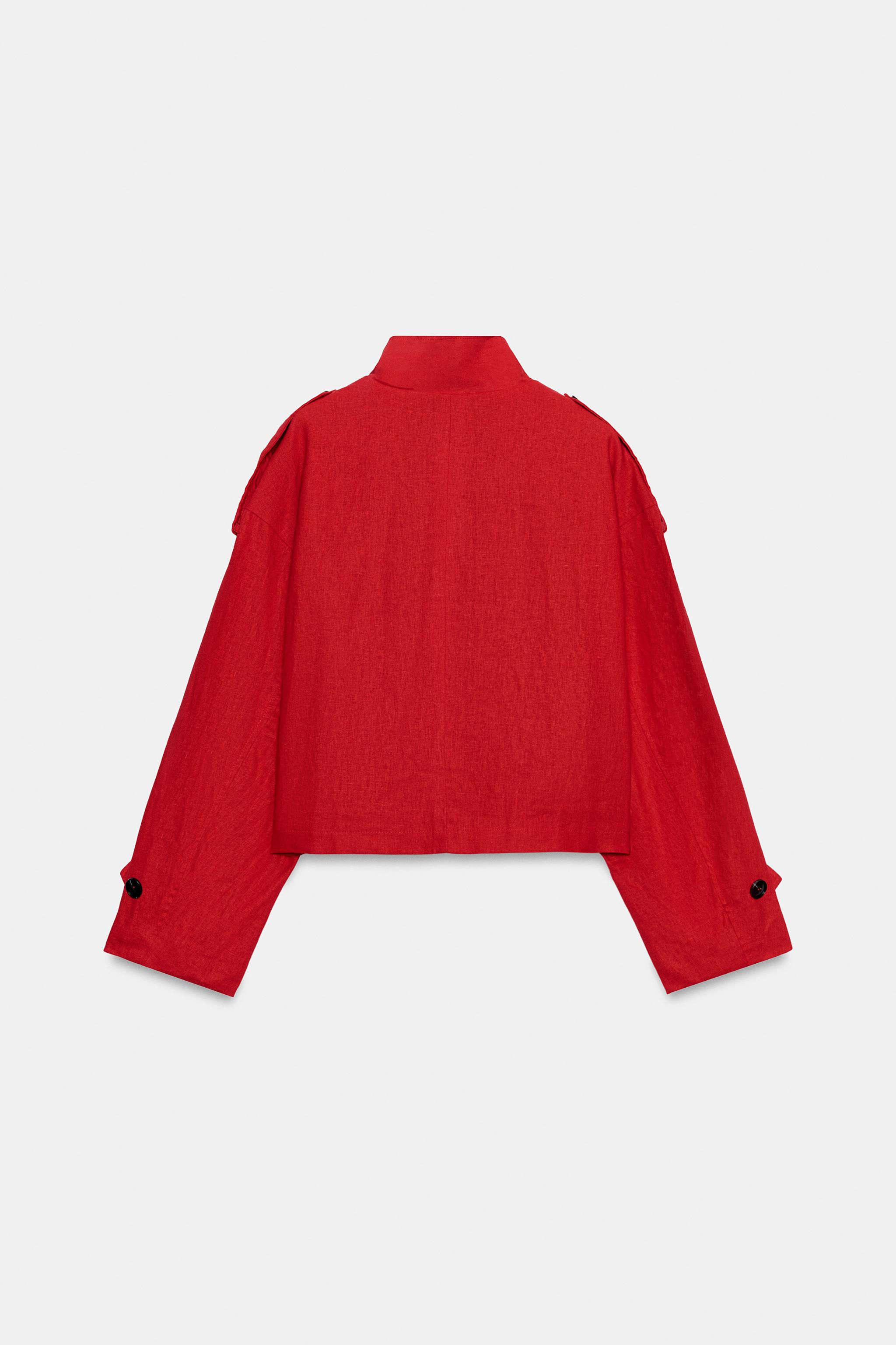 HIGH COLLAR LINEN JACKET