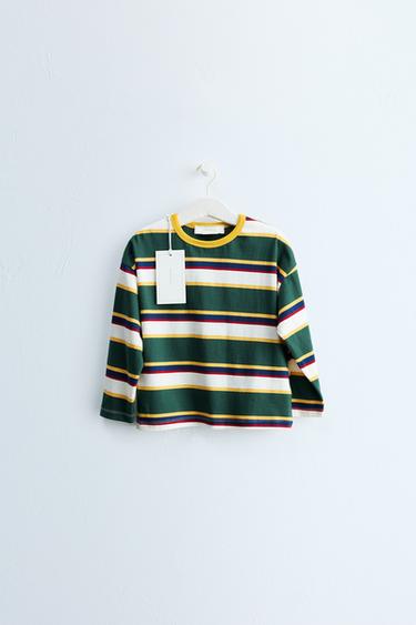 ZARA TIMELESS - STRIPE PRINT T-SHIRT - Black / Green by Zara