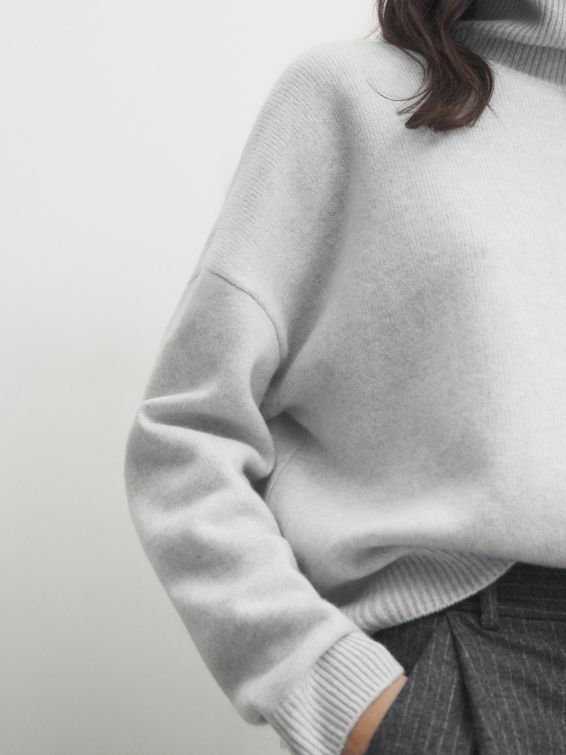 Wool blend high neck sweater - Beige | ZARA United States