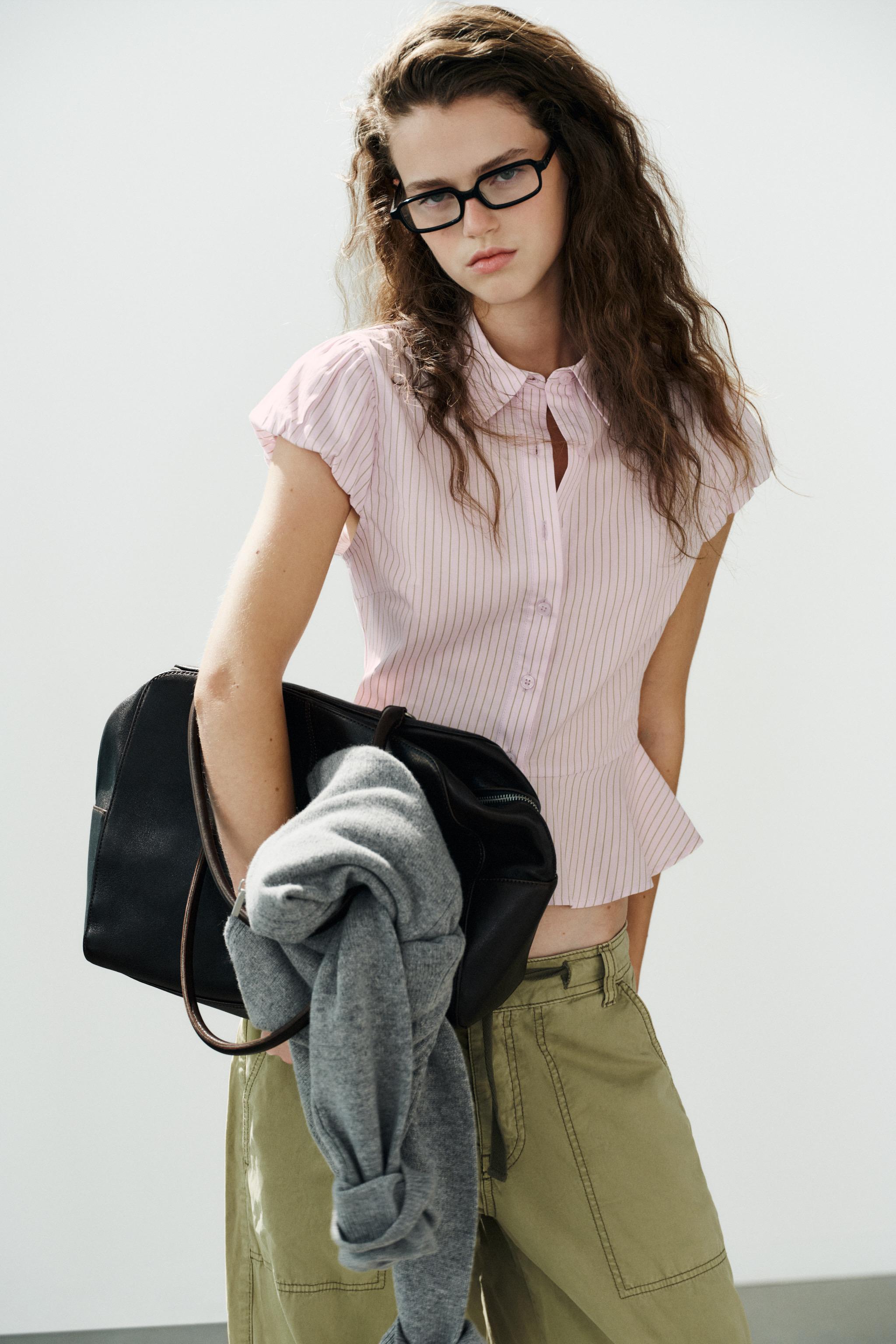 SOLID PEPLUM SHIRT