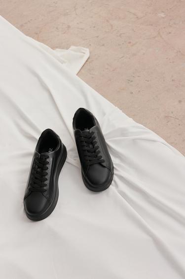 Zara 單色厚底運動鞋 - 黑色 - 圖片 0