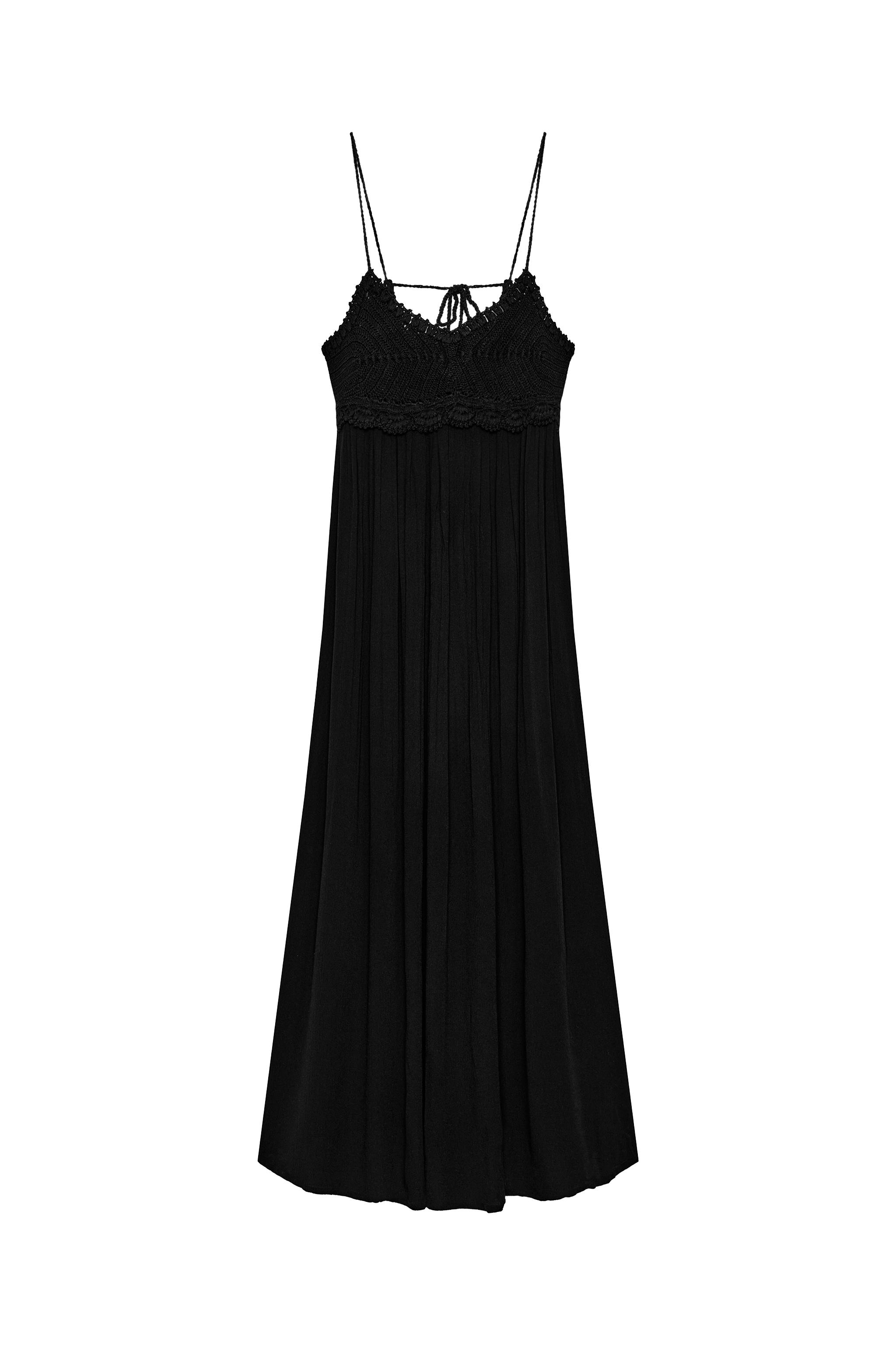 LONG COMBINATION CROCHET KNIT DRESS - Black | ZARA United States LONG COMBINATION CROCHET KNIT DRESS - Black | ZARA United States