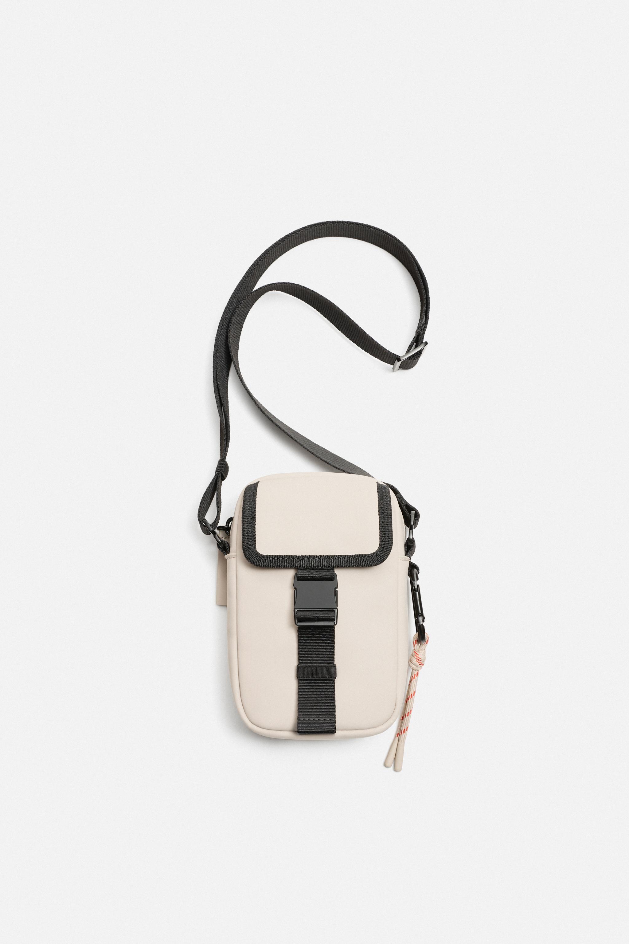 RUBBERIZED CROSSBODY BAG - Bone White | ZARA United States