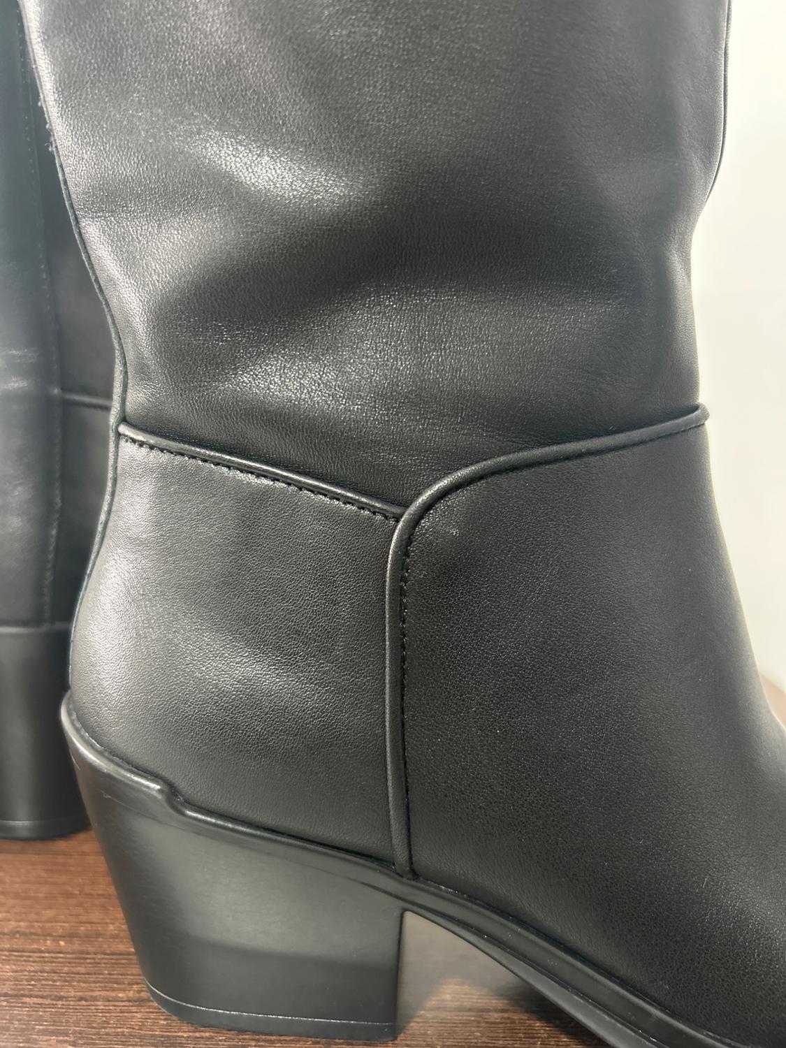 LEATHER COWBOY ANKLE BOOTS - Image 5