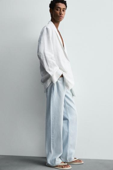 RELAXED FIT LINEN BLAZER - White by Zara - Image 5