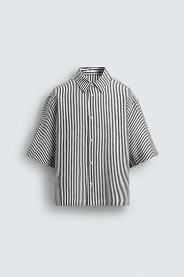 RELAXED FIT STRIPED SHIRT - Indigo by Zara