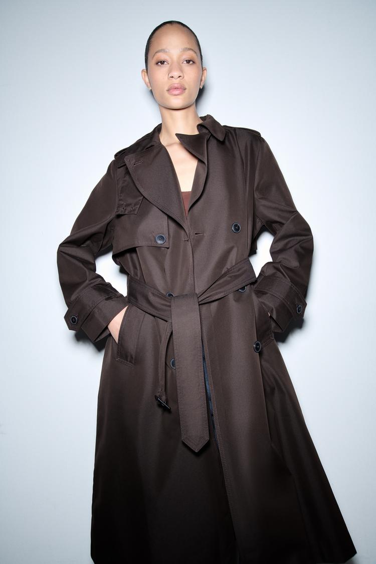 Brown Trench Trenchcoat Von Zara Zara Officer Coat Zara Officer