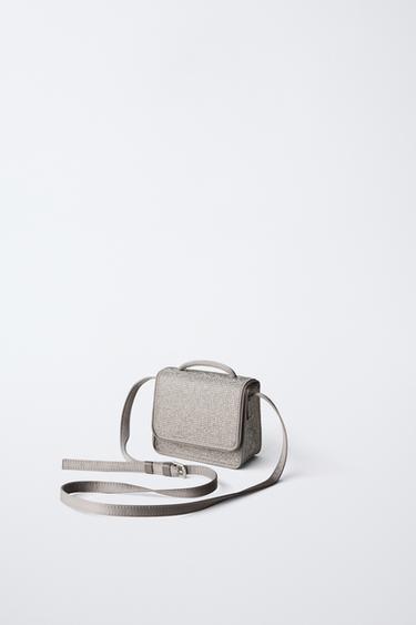 SHINY CROSSBODY BAG - Silver by Zara - Image 1