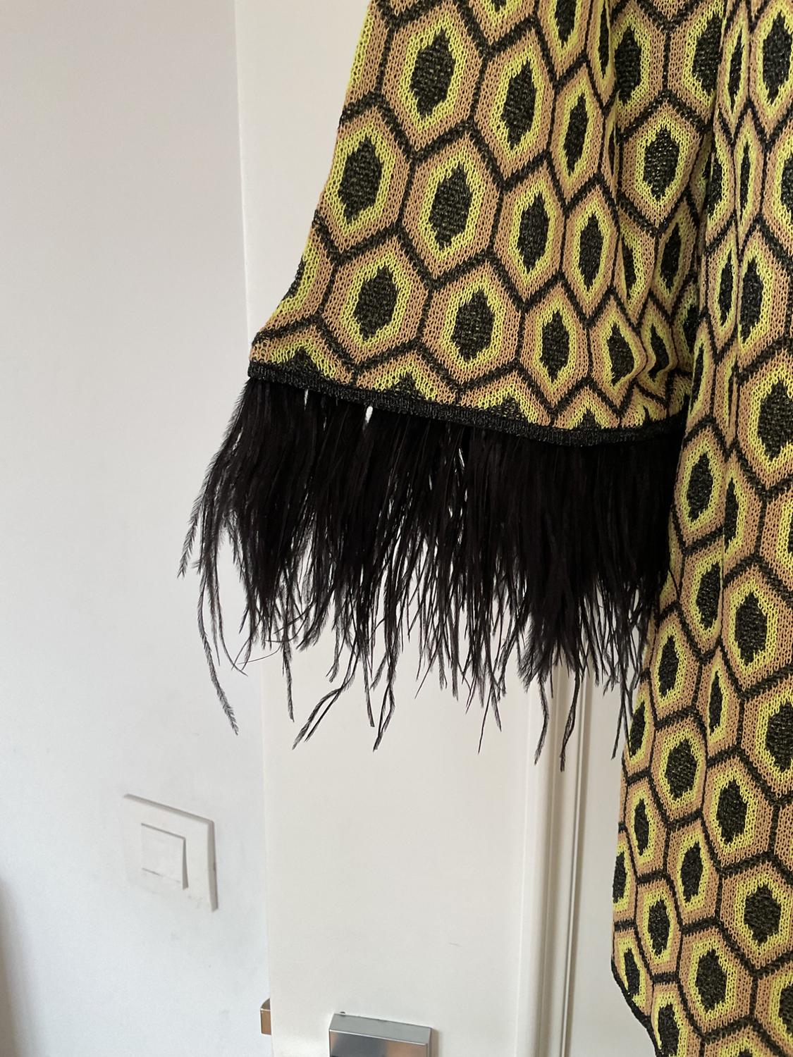 JACQUARD SWEATER WITH FEATHER TRIMS - Image 5