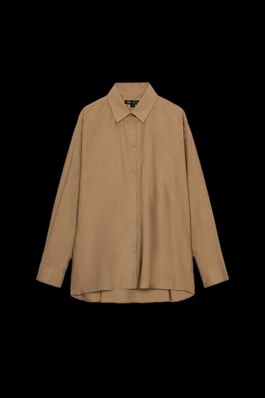 Zara ZW COLLECTION OVERSIZED SHIRT - Caramel