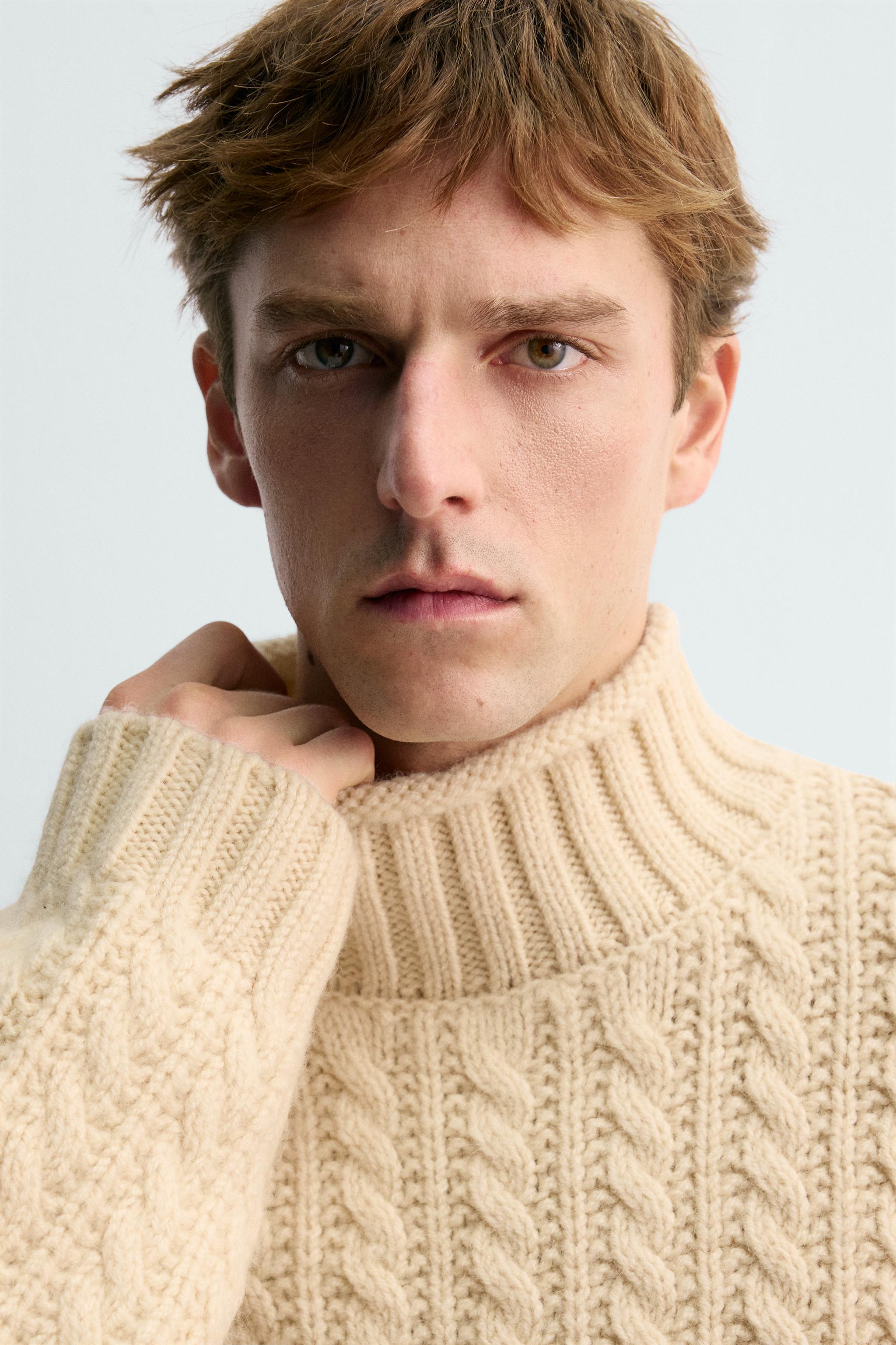 WOOL CABLE KNIT JUMPER AARON LEVINE X ZARA