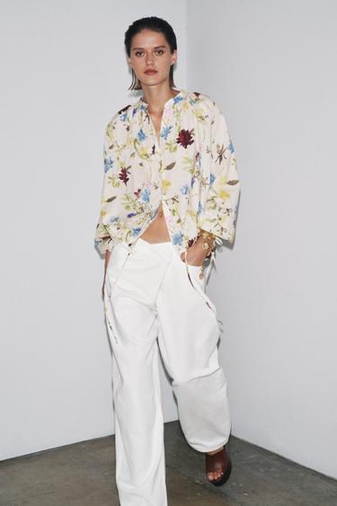 Zara ZW COLLECTION FLORAL PRINT SHIRT - 029 - Image 0