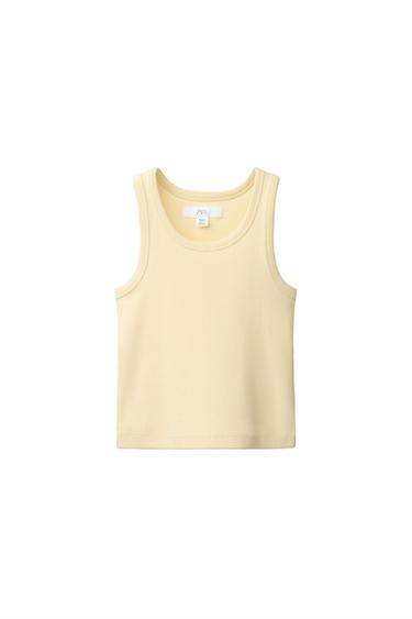 RIBBED RACERBACK T-SHIRT - Yellow by Zara