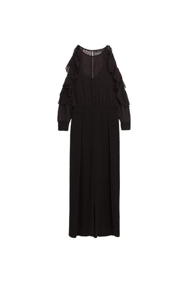CONTRASTING PLUMETIS JUMPSUIT