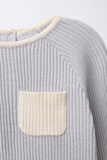 SWEATER WITH CONTRAST PIPING - Sky blue by Zara - Image 2