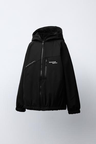 WATER-REPELLENT HOODED TECHNICAL JACKET - Black by Zara