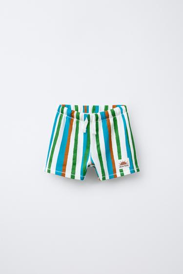 STRIPED BERMUDA SHORTS WITH LABEL - Multicoloured by Zara