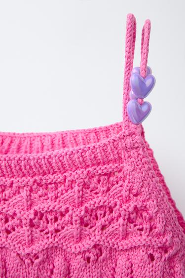 TOP EN MAILLE FANTAISIE - Fuchsia de Zara - Image 2