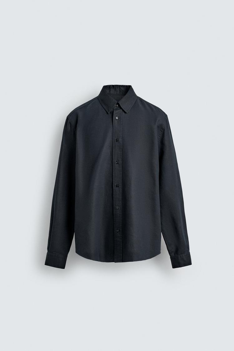 ZARA REGULAR FIT HEMP-COTTON SHIRT