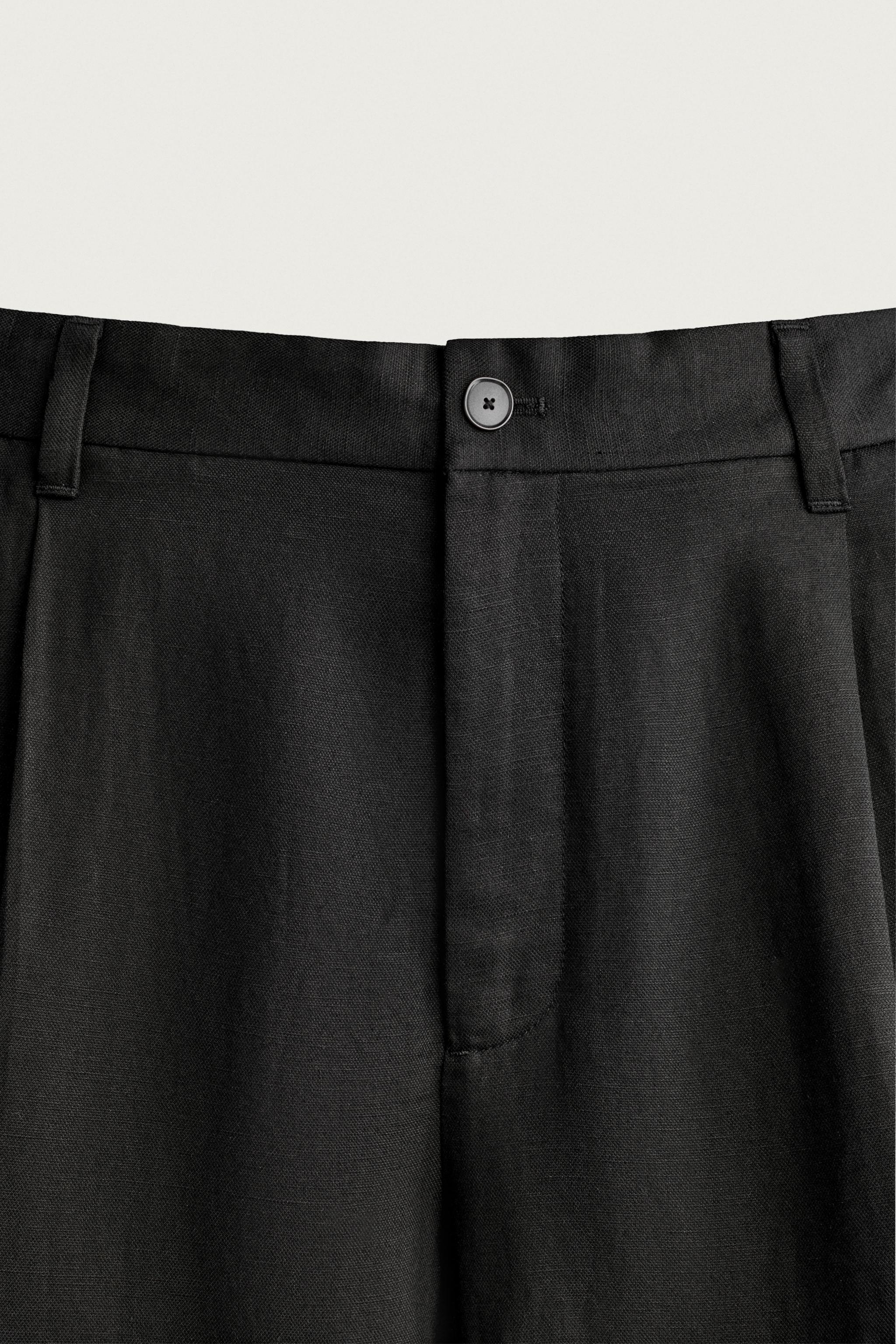 Мужские шорты Zara TEXTURED PLEATED SUIT SHORTS — фото 7