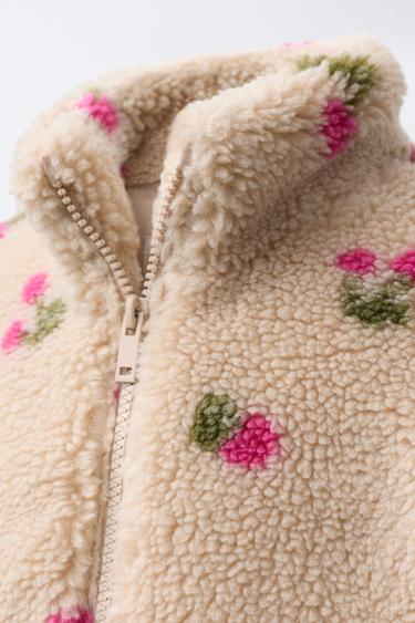 FAUX SHEARLING CHERRY JACKET - Ecru by Zara - Image 4