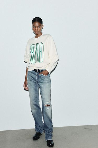 SUDADERA TEXTO - Crudo de Zara