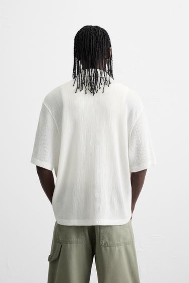 CREASED-EFFECT TEXTURED SHIRT - Oyster-white by Zara - Image 2