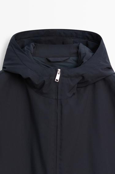 Long quilted hooded parka — Navy blue 2