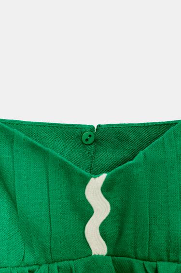 TOP À BRETELLES ET EN LIN - Vert de Zara - Image 8