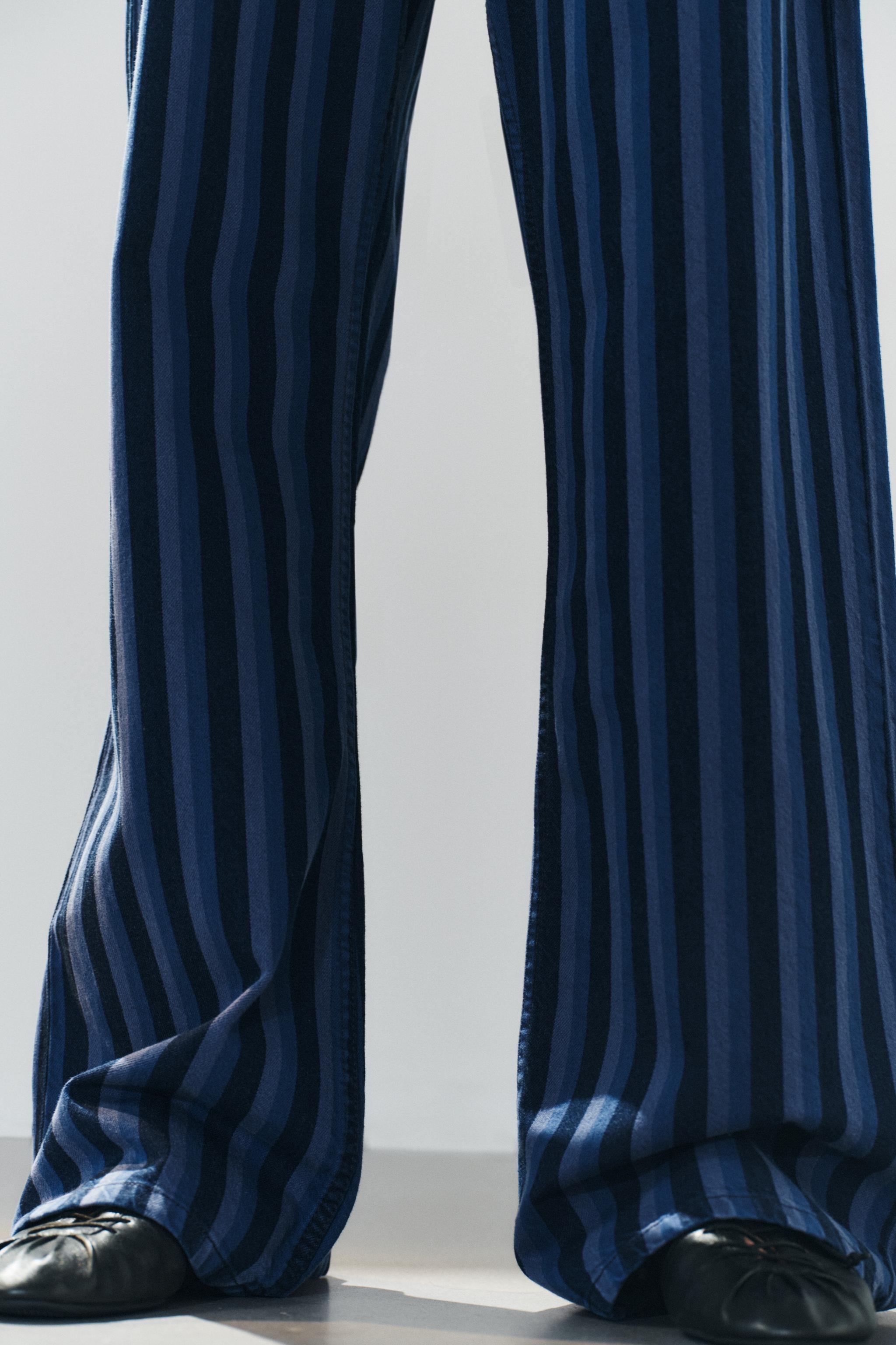 TRF MID-RISE STRIPED JEANS