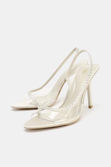 CHAUSSURES À TALONS EN VINYLE BRILLANT - Écru de Zara - Image 1