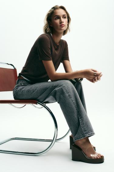 VINYL WEDGE - Brown by Zara