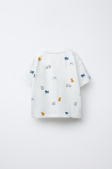 T-SHIRT IMPRIMÉ - Blanc de Zara - Image 1