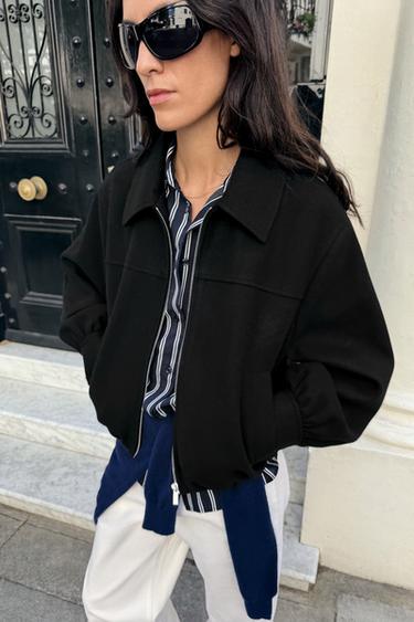 Zara SOFT JAKNA SA RAJSFERŠLUSOM – Crna