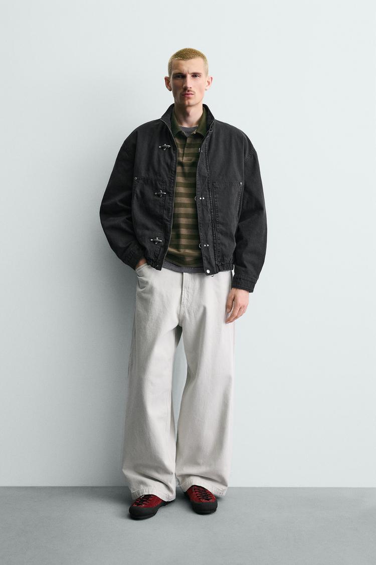 KLİPSLİ RELAXED FIT CROP CEKET