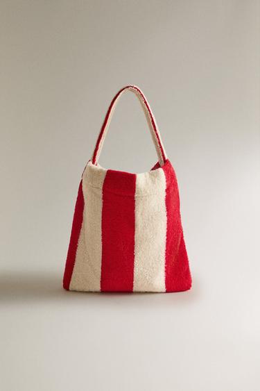 SMALL TERRY BEACH TOILETRY BAG - Red by Zara - Image 0
