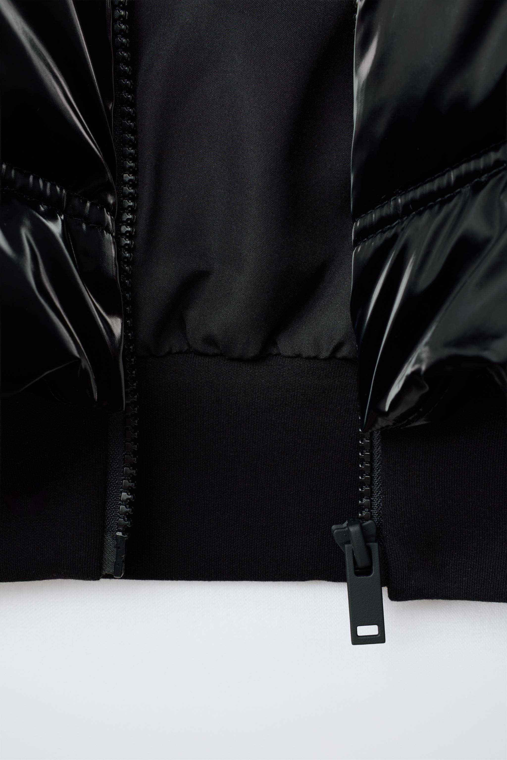 Детские куртки Zara COMBINED QUILTED HOODED JACKET — фото 7