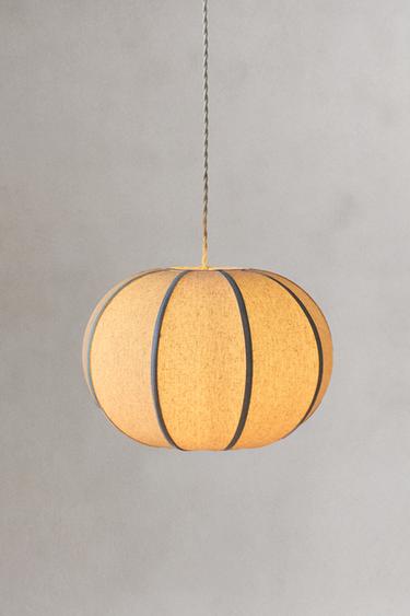 SMALL LINEN CEILING LAMP - Ecru by Zara