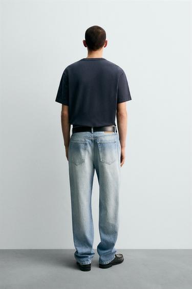 STRAIGHT-LEG SEAM JEANS - Light blue by Zara - Image 2